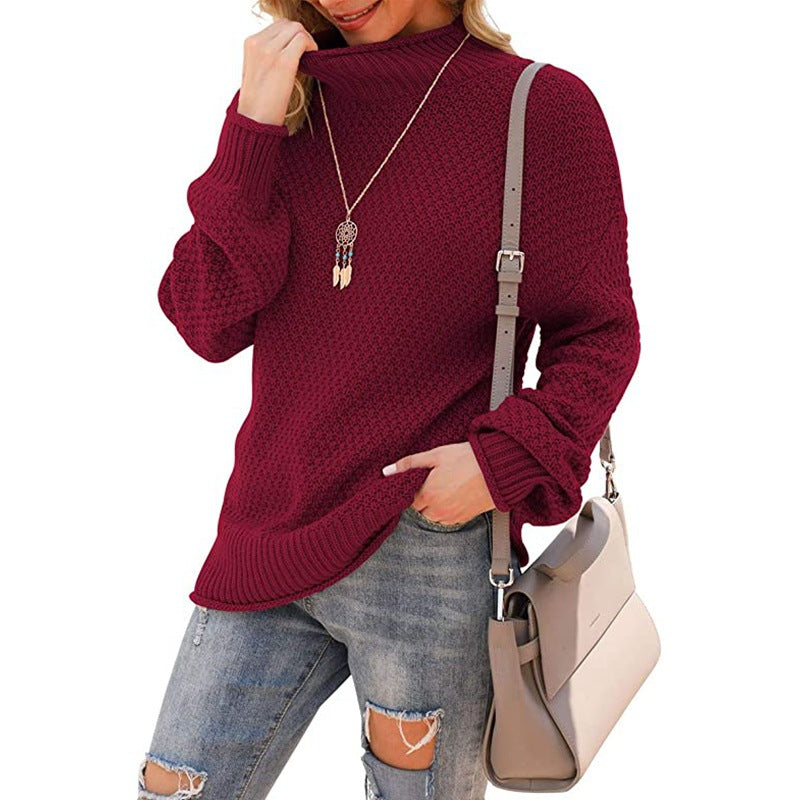 Damen Strickpullover Hohler Kragen Strukturiert Eveloria