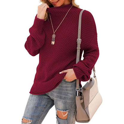 Damen Strickpullover Hohler Kragen Strukturiert Eveloria