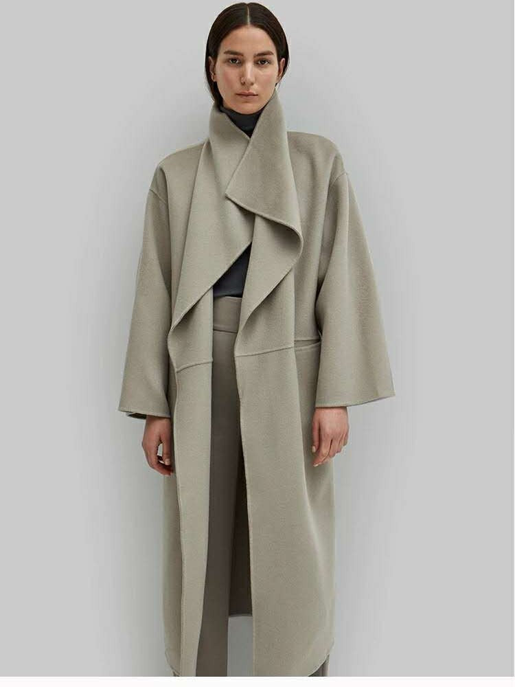 Damen Oversize-Mantel Offener Vorderteil Eveloria