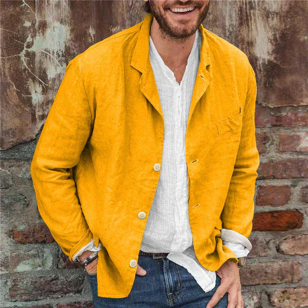 Herren Leichter Baumwoll-Blazer Beige - Eveloria
