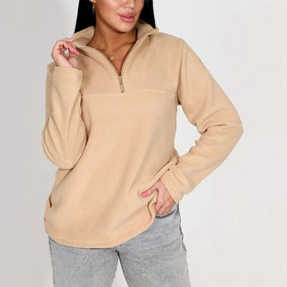 Damen Fleece-Pullover Stehkragen Halbzipp Evelyn - Eveloria
