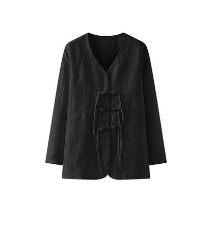 Damen Elegante Jacke Eveloria Mit Knotendetails