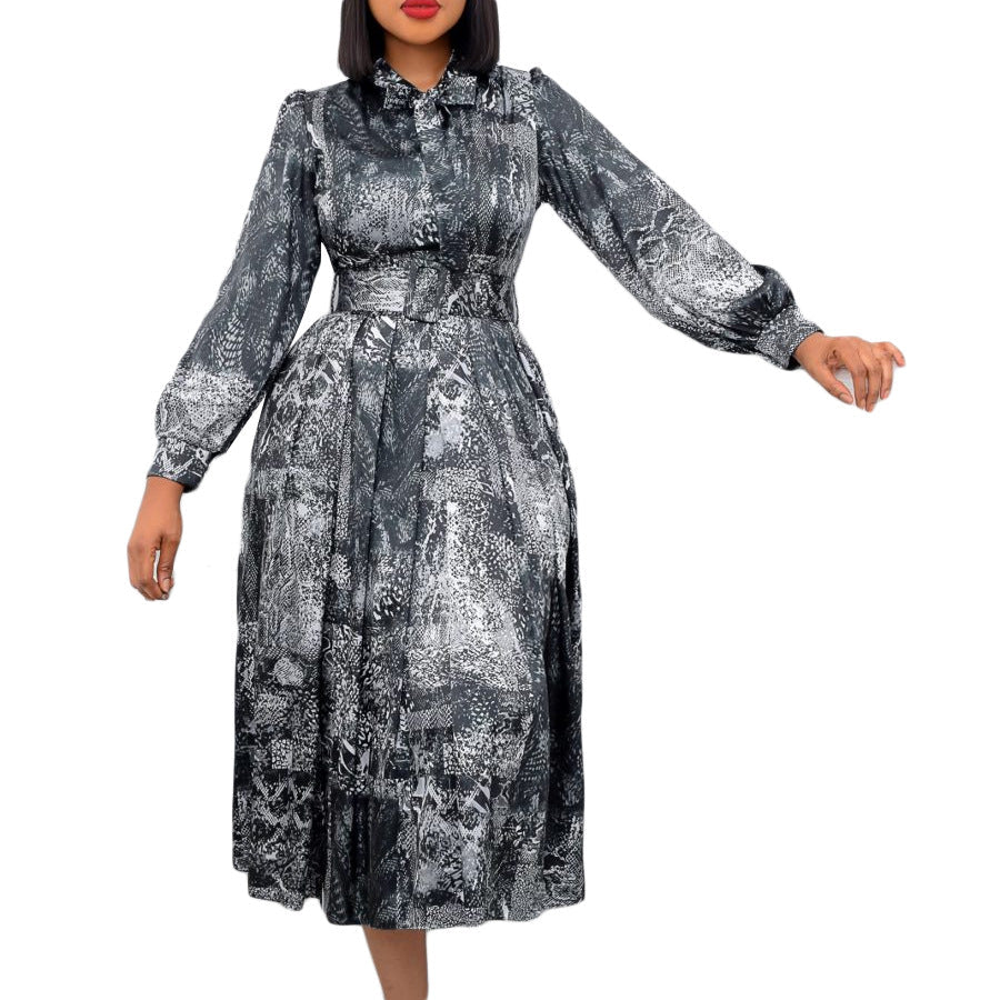 Damen Midi-Kleid mit Schleife und Gürtel Eveloria