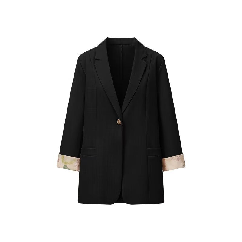 Damen Blazerjacke Florales Innenfutter Eveloria