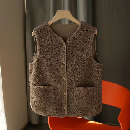 Damen Fleece-Weste Kuschelig mit Taschen Eveloria