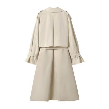 Damen Trenchcoat mit Gürtel und Oversized-Kragen Eveloria
