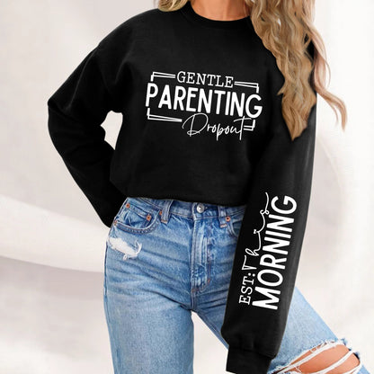 Damen Sweatshirt Elternschaftsmotiv Lässig Grau Eveloria - Eveloria