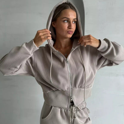 Damen Sport Set Cropped Hoodie und Jogginghose Eveloria