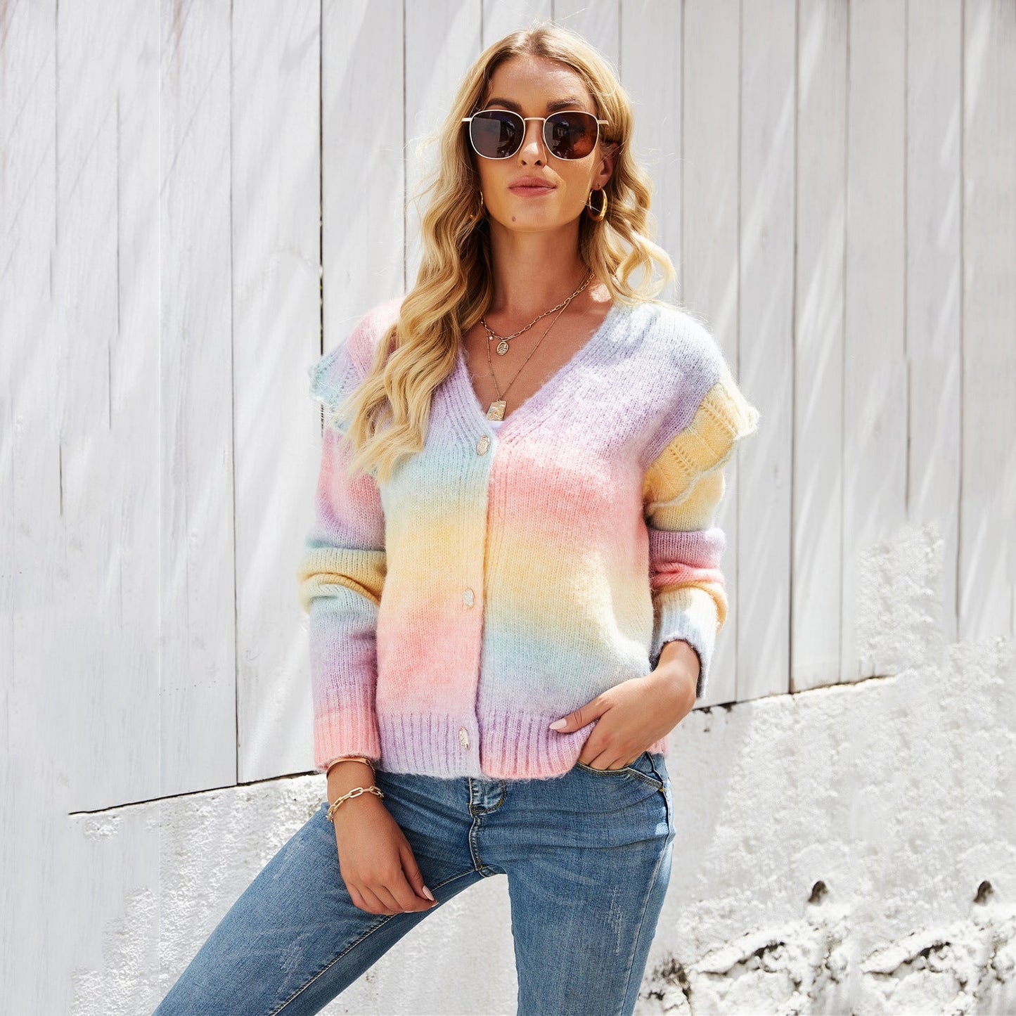 Damen Strickjacke Buntmeliert Eveloria