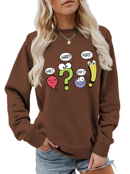 Damen Pullover Lässig Humorvolles Motiv Grau
