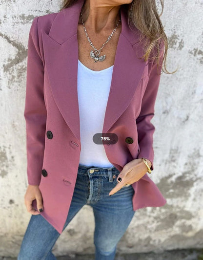 Damen Blazer Doppelter Knopfleiste Stylischer Schnitt Eveloria