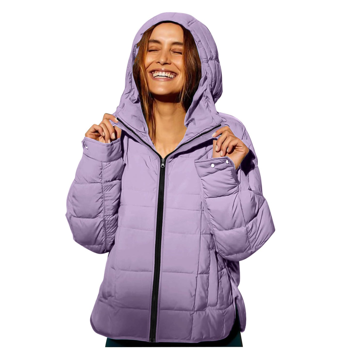 Damen Winterjacke Abnehmbare Kapuze Wasserabweisend Eveloria