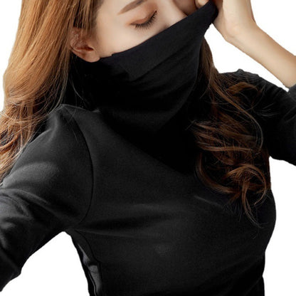 Damen Rollkragenoberteil Langarm Weiches Stretchmaterial Eveloria