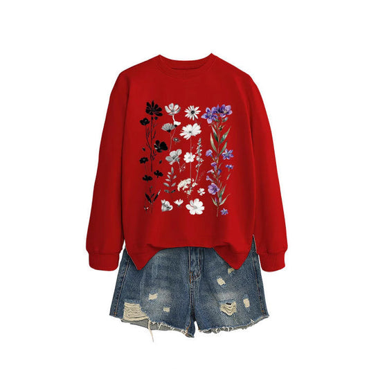 Damen Sweatshirt Florales Design Weich Schwarz Eveloria - Eveloria