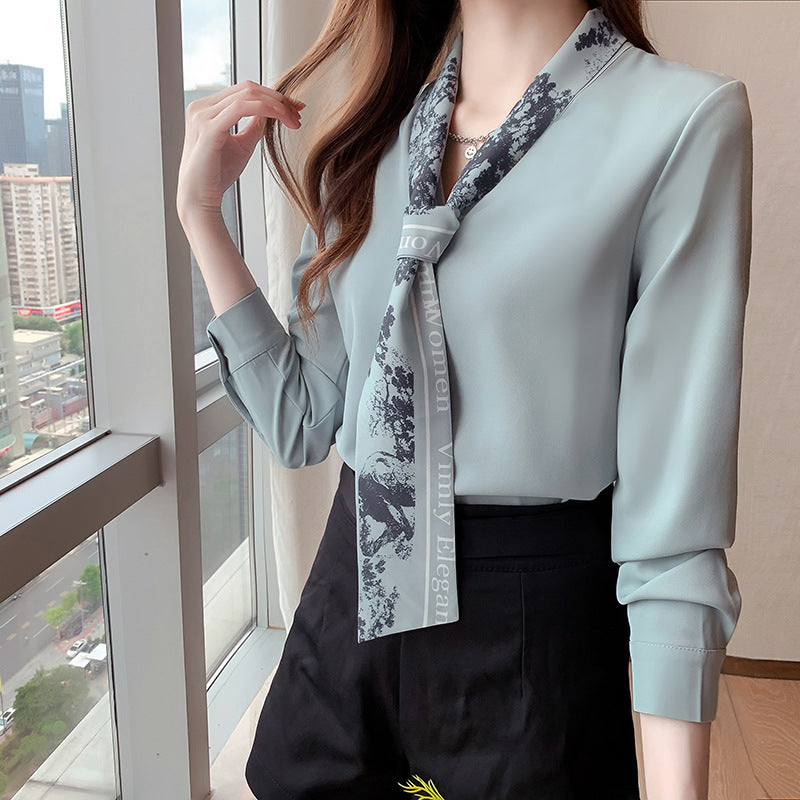 Damen Bluse Elegantes Design mit Halstuch
