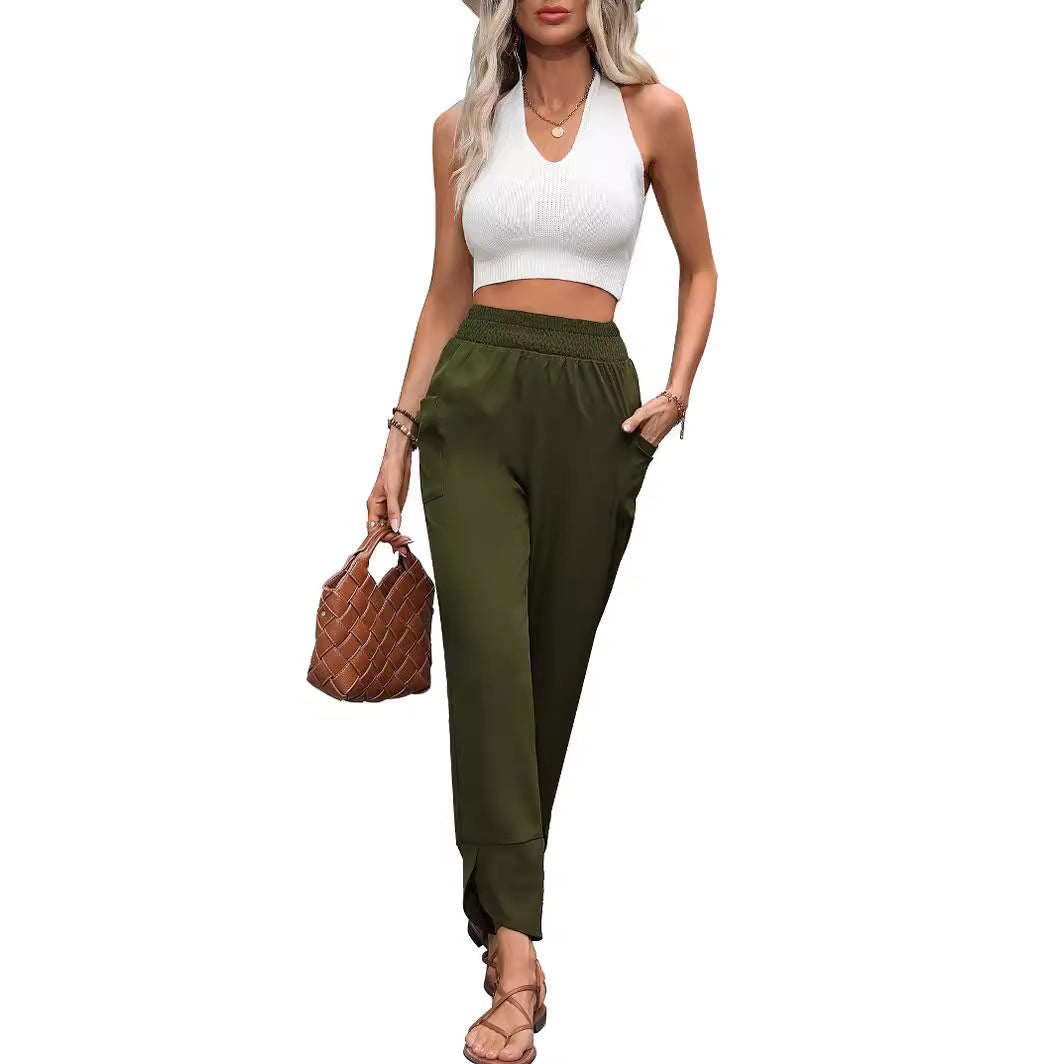 Damen Freizeithose Elastischer Taillenbund Bequem