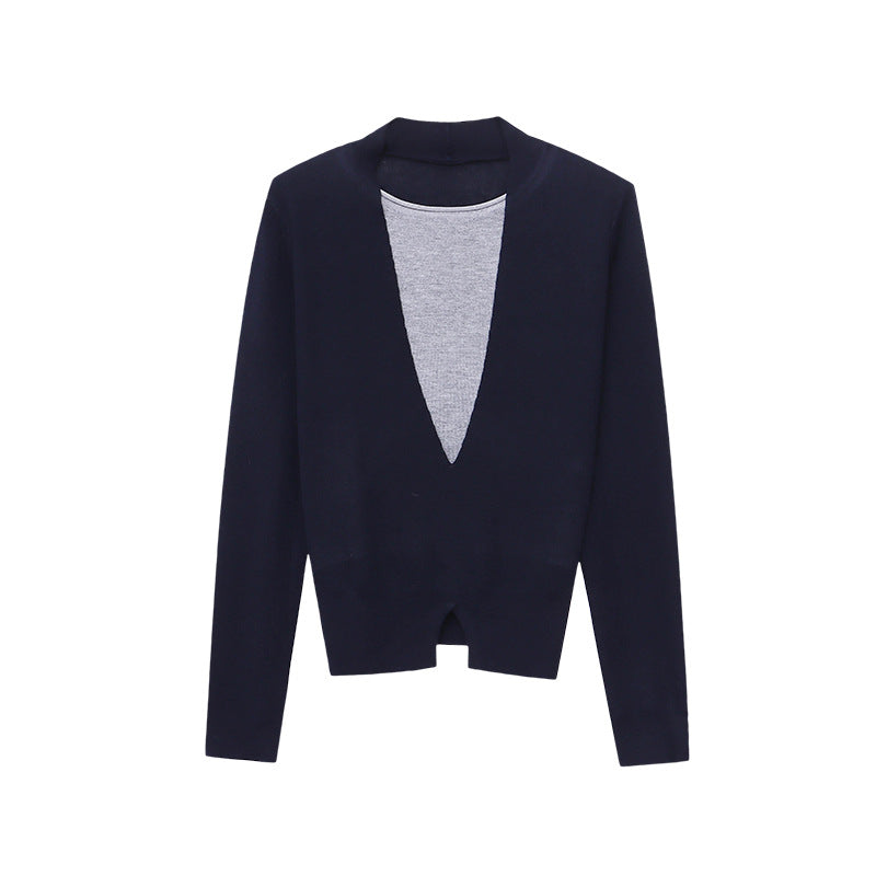 Damen Pullover V-Ausschnitt Feine Textur Figurbetonter Taillierung