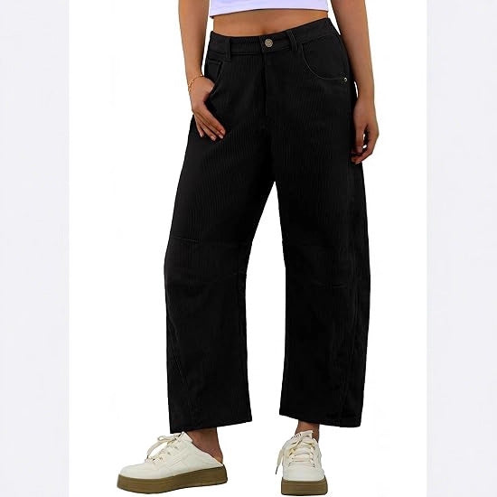 Damen Cordhose Weite Passform mit Seitentaschen Eveloria
