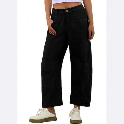 Damen Cordhose Weite Passform mit Seitentaschen Eveloria