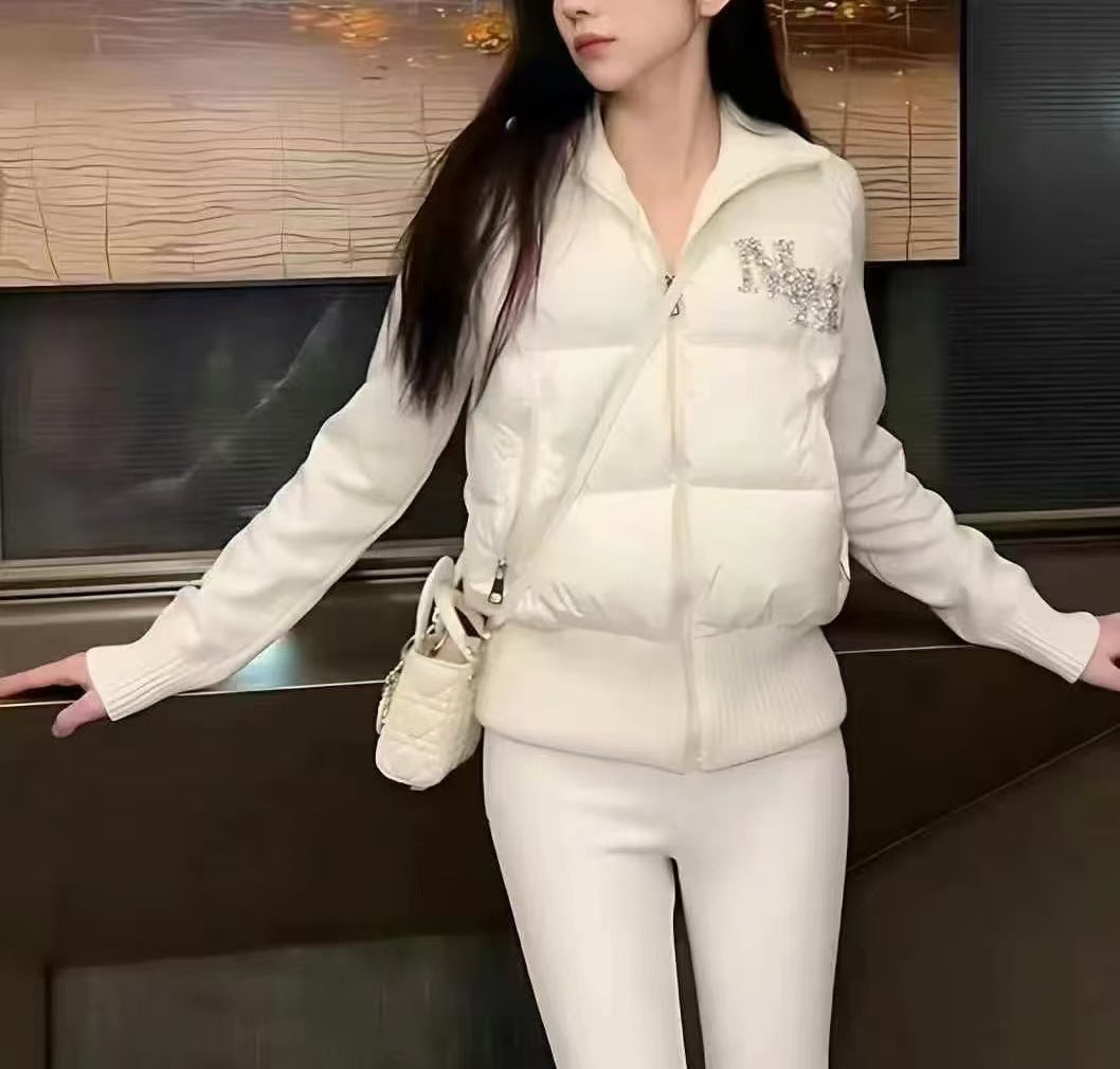 Damen Steppweste Strickärmel Elegant Eveloria