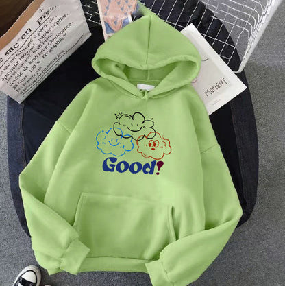 Damen Kapuzenpullover Cartoon-Motiv Bequem Eveloria