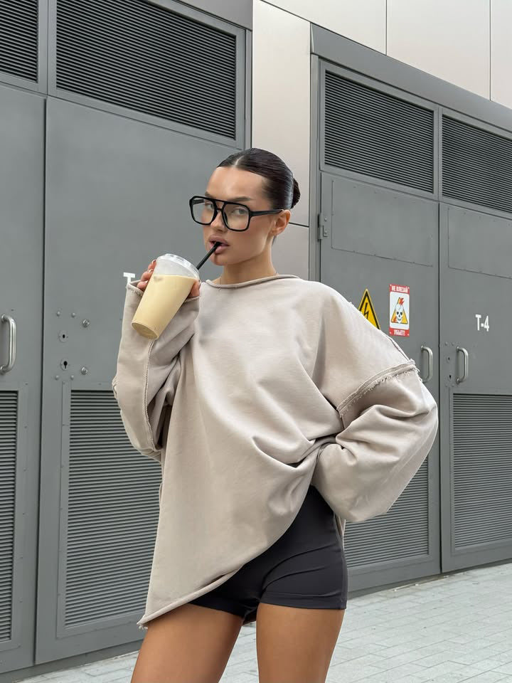 Damen Sweatshirt Asymmetrischer Schnitt Eveloria