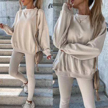 Damen Oversized Sweatshirt Set mit Leggings Grau Eveloria - Eveloria