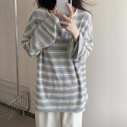 Damen Langarmshirt Lagenlook Baumwolle Elegant