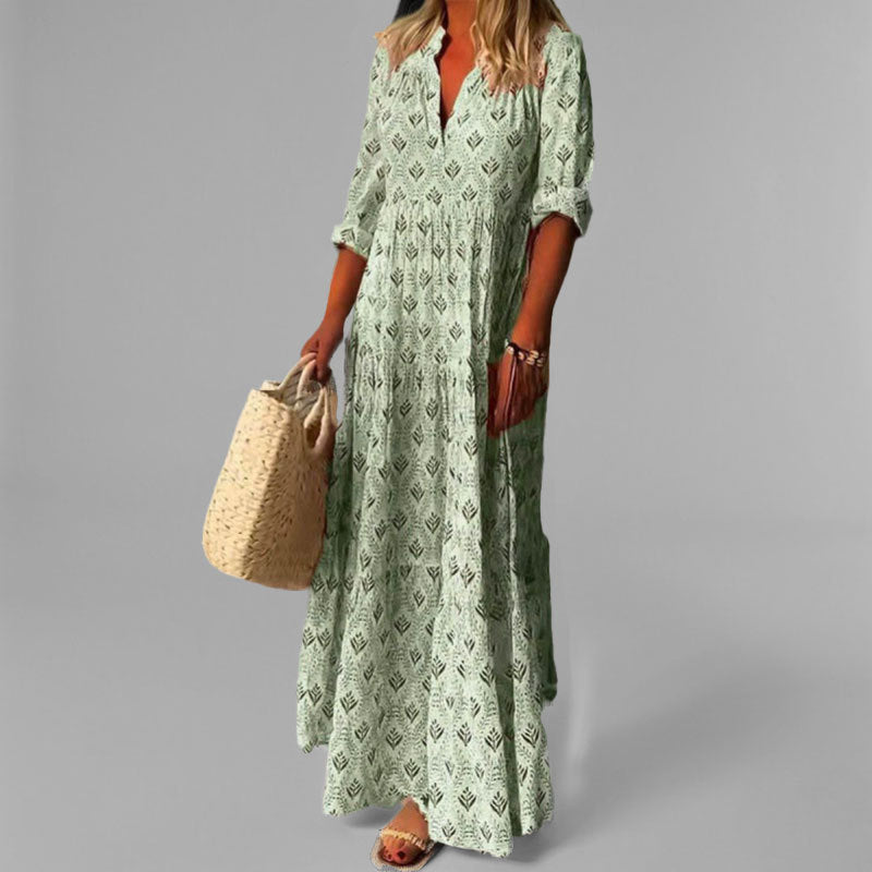 Damen Maxikleid Baumwolle Luftig Vintage-Stil