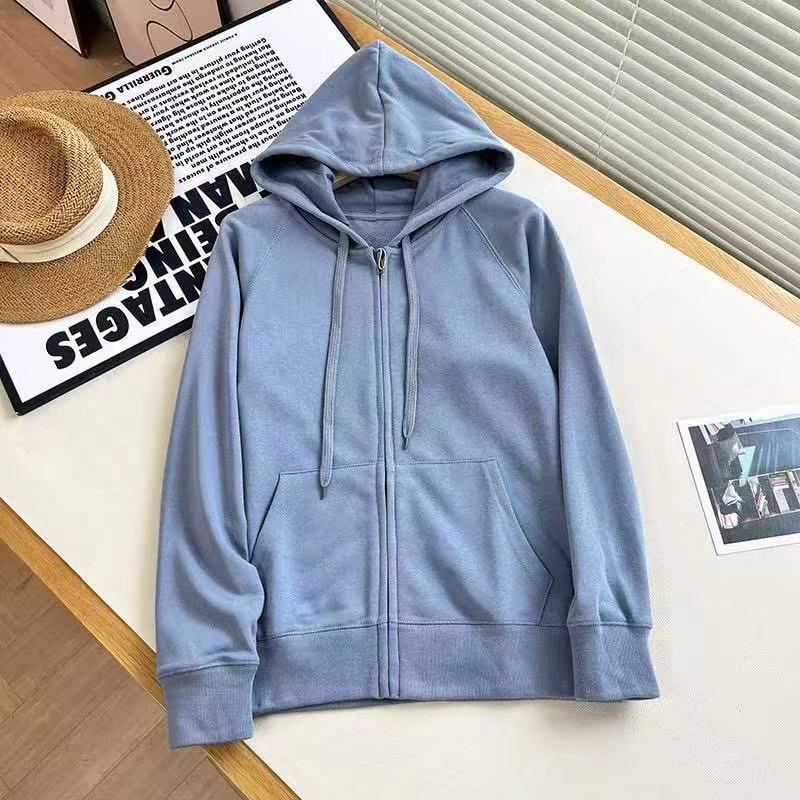 Damen Kapuzenjacke Strukturdesign Durchgehender Reißverschluss