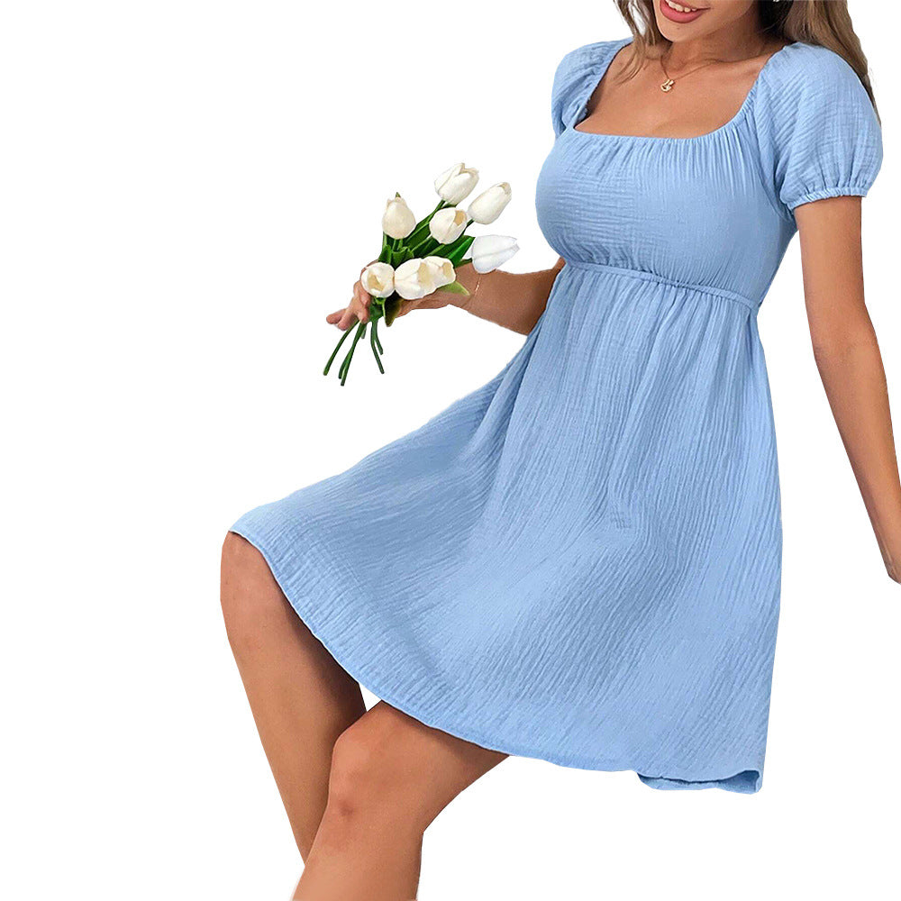 Damen Sommerkleid Quadratischer Ausschnitt Leicht Luftig Eveloria