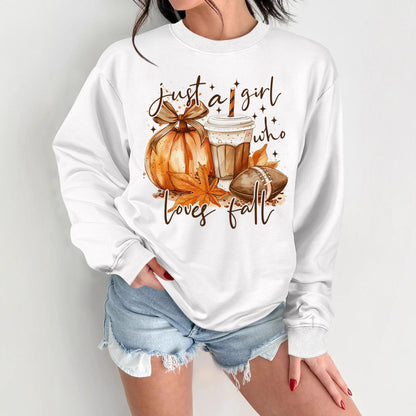 Damen Sweatshirt Herbstmotiv Baumwolle Inspirierender Druck Beige