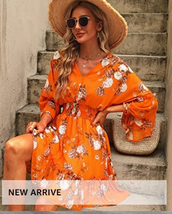 Damen Freizeitkleid Floralmuster Leicht