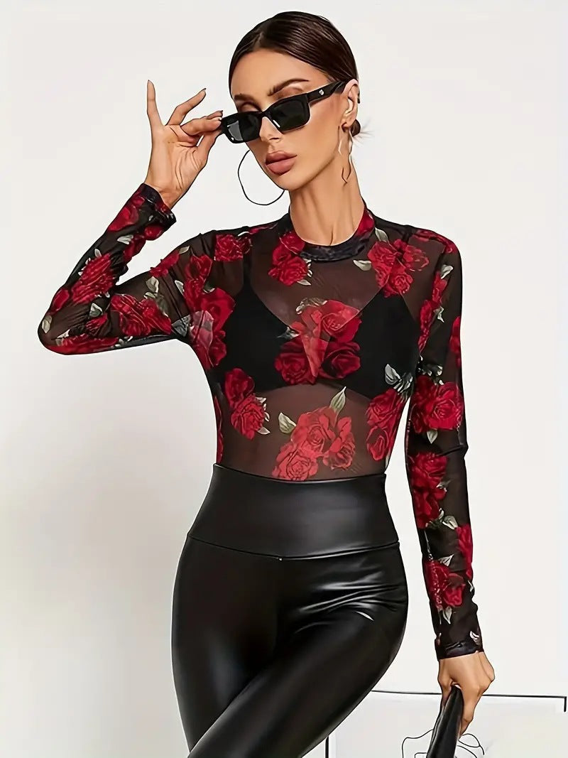 Damen Langarmshirt Abstraktes Design Eveloria