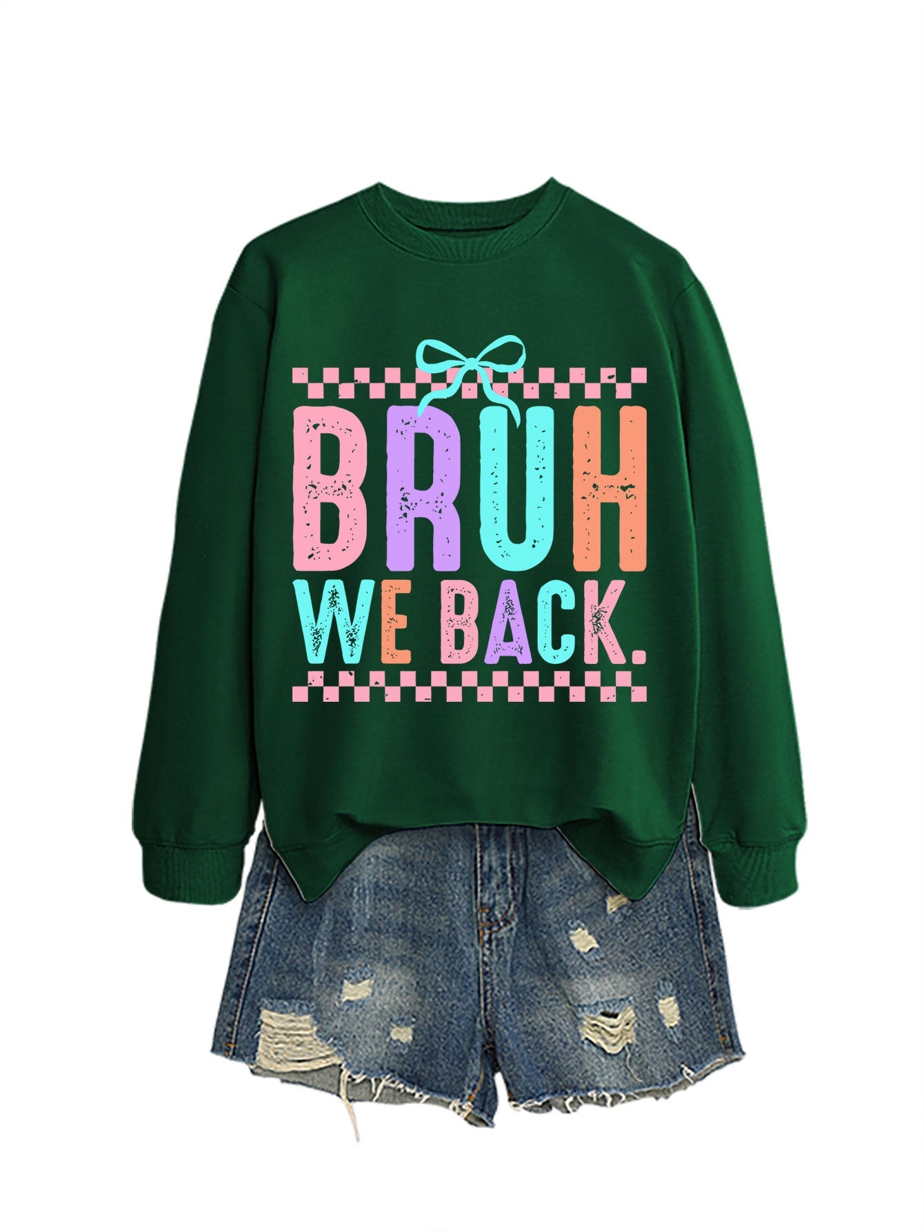 Damen Sweatshirt Bequem Fröhlicher Druck Grau Eveloria