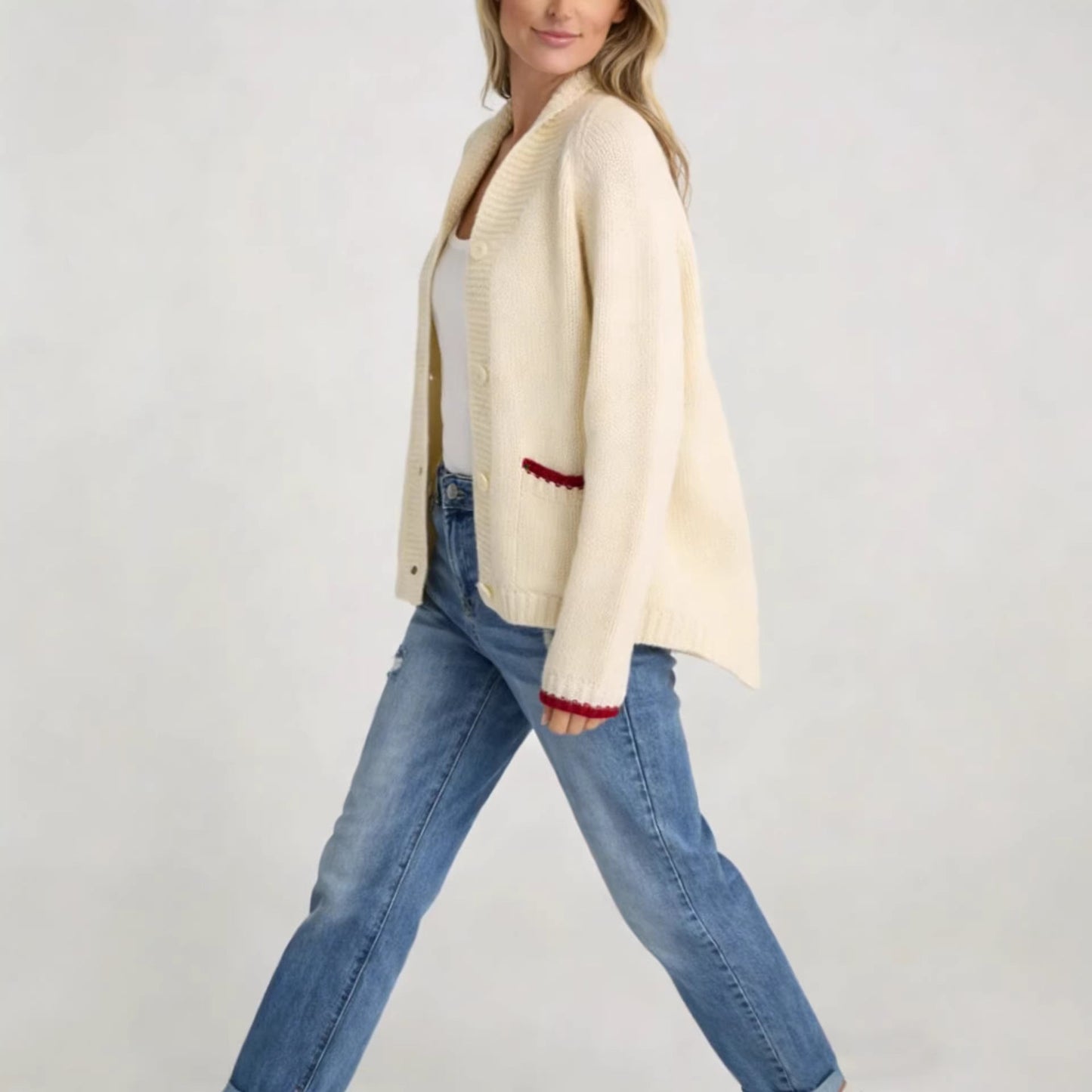 Damen Strickjacke Krabbenmuster Eveloria