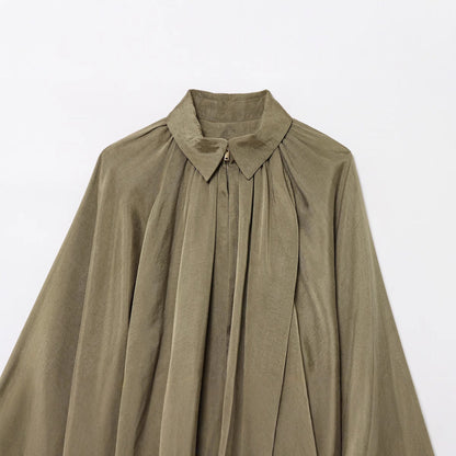 Damen Bluse mit Stehkragen und Plisseeoptik Elegantes Design