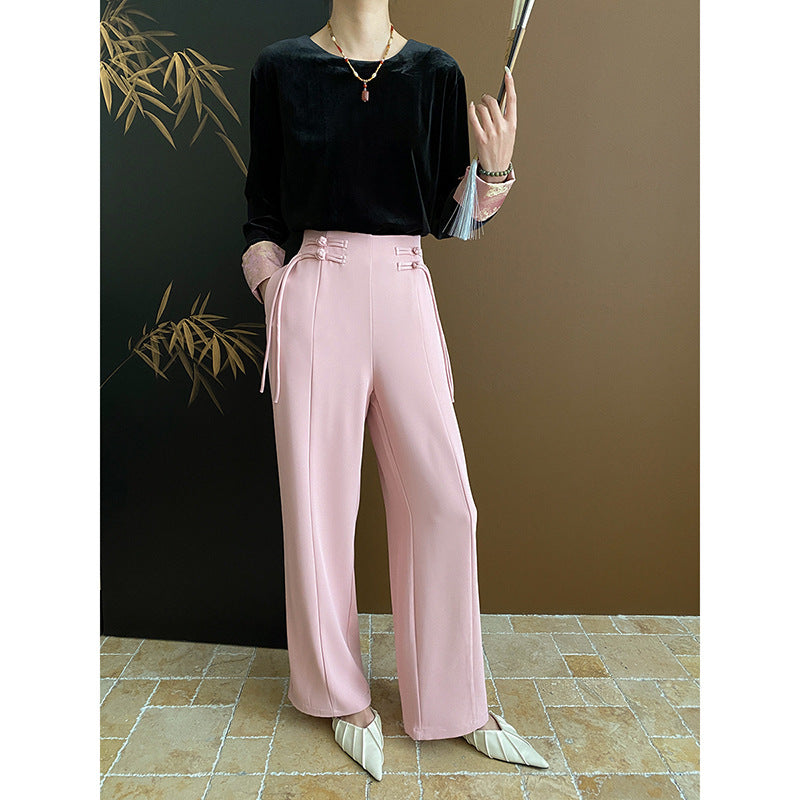 Damen Palazzo-Hose mit Bindebändern Elegantes Design