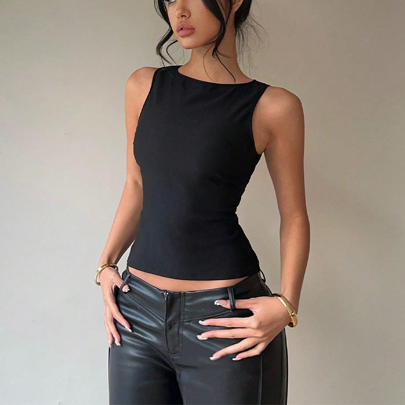 Damen Ärmelloses Oberteil Asymmetrisch Elegant - Eveloria