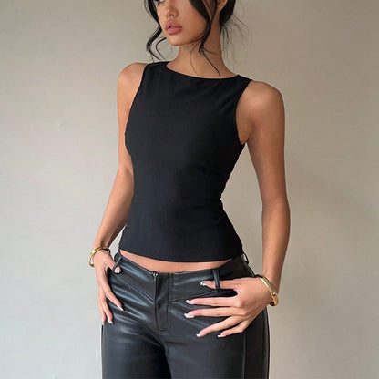 Damen Ärmelloses Oberteil Asymmetrisch Elegant - Eveloria
