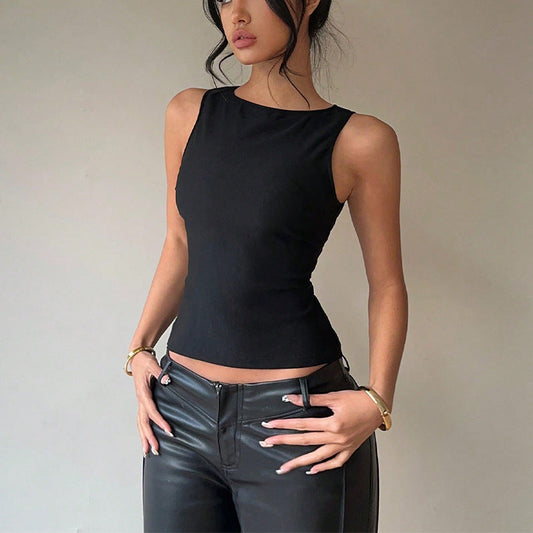 Damen Ärmelloses Oberteil Asymmetrisch Elegant - Eveloria