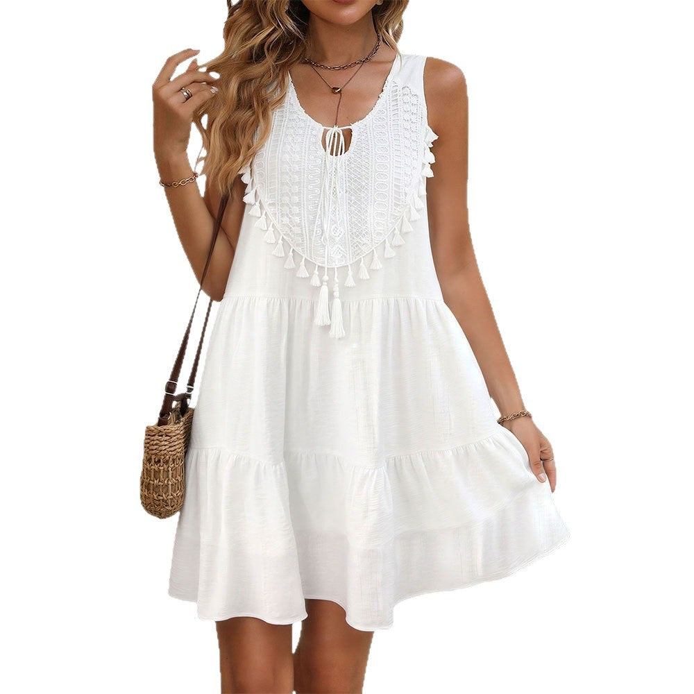 Damen Sommerkleid Trendfransen Eveloria