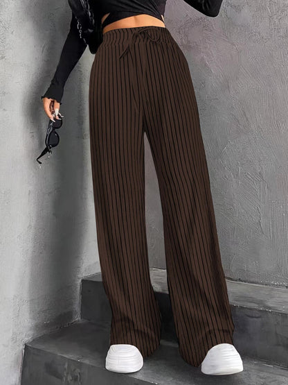 Damen Plissee-Hose Weit mit elastischem Bund und Taschen
