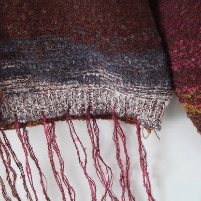 Damen Strickcardigan Langärmlig mit Fransen Eveloria