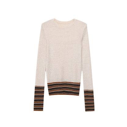 Damen Strickpullover Streifenmuster Eveloria