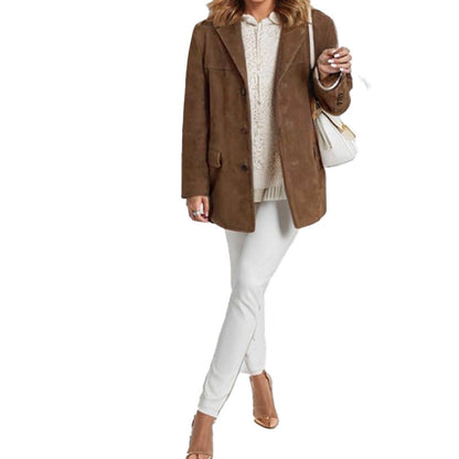 Damen Wildlederjacke Lässige Passform Eveloria