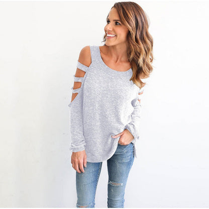 Damen Pullover Lässiger Cut-Out Schnitt Eveloria