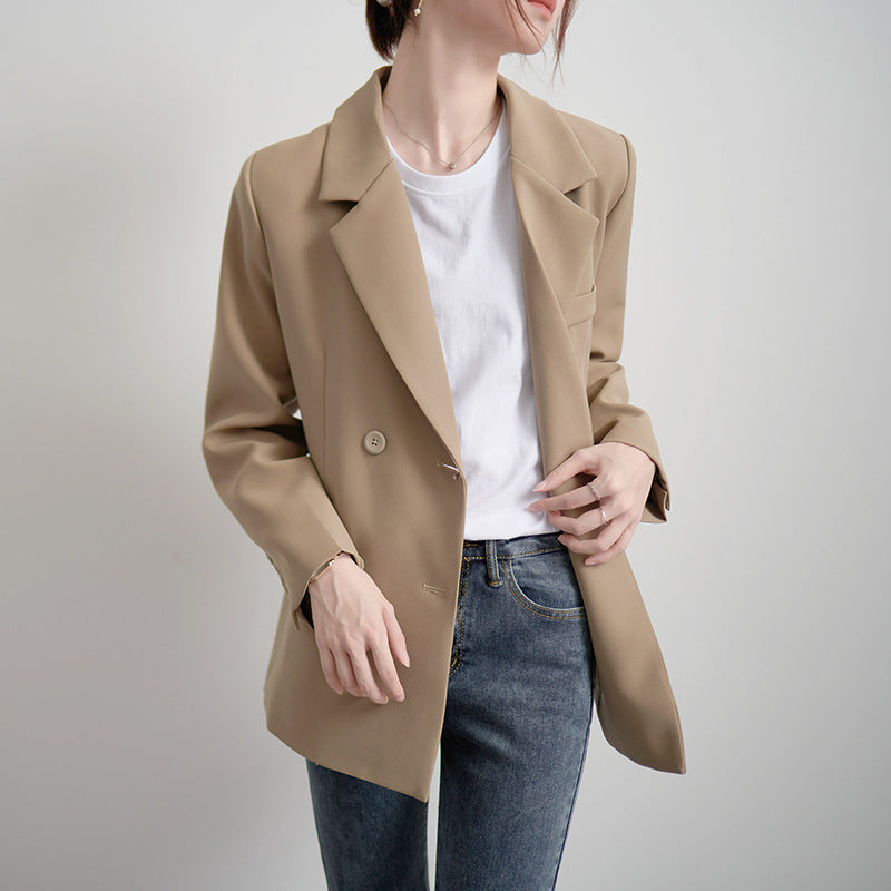 Damen Oversized Blazer Doppelter Knopfleiste Schwarz Eveloria - Eveloria
