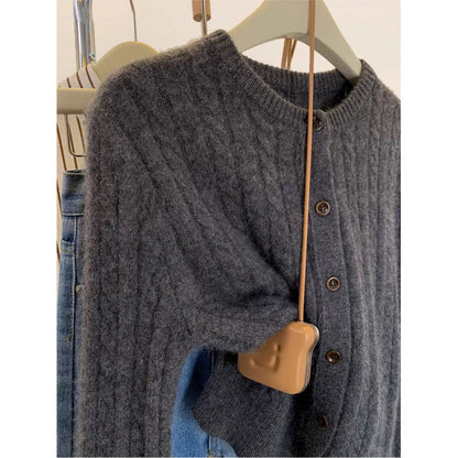 Damen Strickjacke Zopfmuster Eveloria