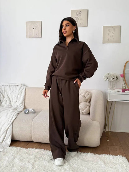 Damen Poloshirt Jogginghosen Set Eveloria Lässig